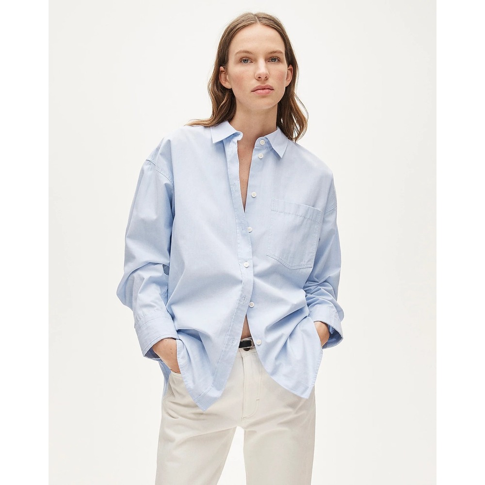 J.Crew Etienne Oversized Fit Cotton Shirt Light Blue BY733 Medium NWT